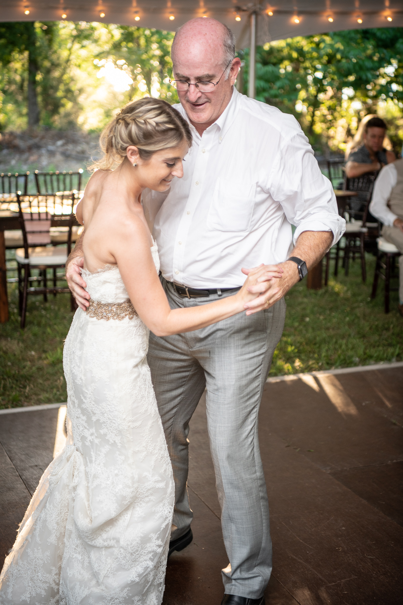 father and bride dancing 